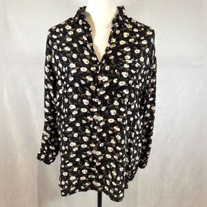 Vintage 90s Georges Marciano for Guess long sleeve button down floral top size 2